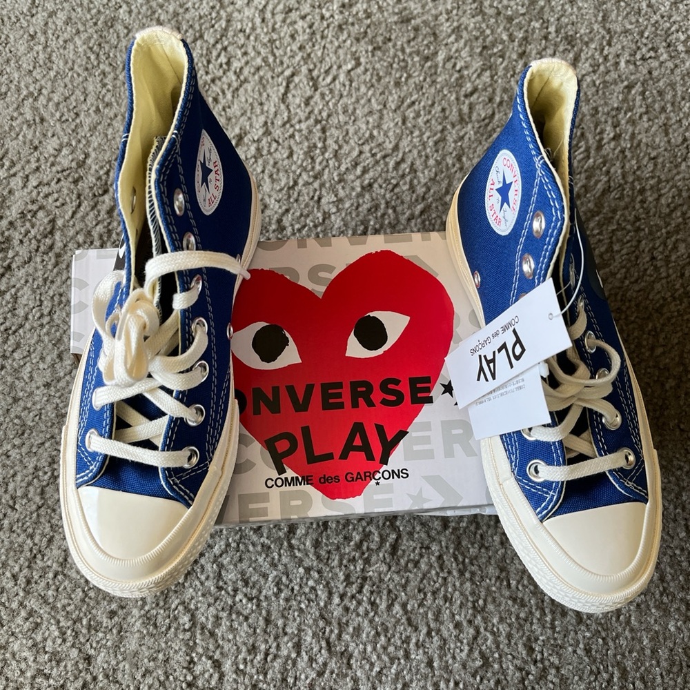 NWT Converse x Comme des Garçons Blue High-Top Sneakers